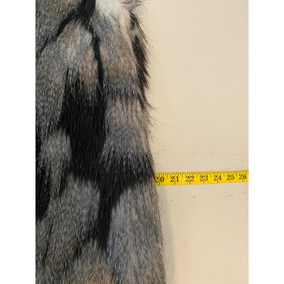 Decree Black & Gray Faux Fur Vest With Satin Lining XS - Picture 9 of 10